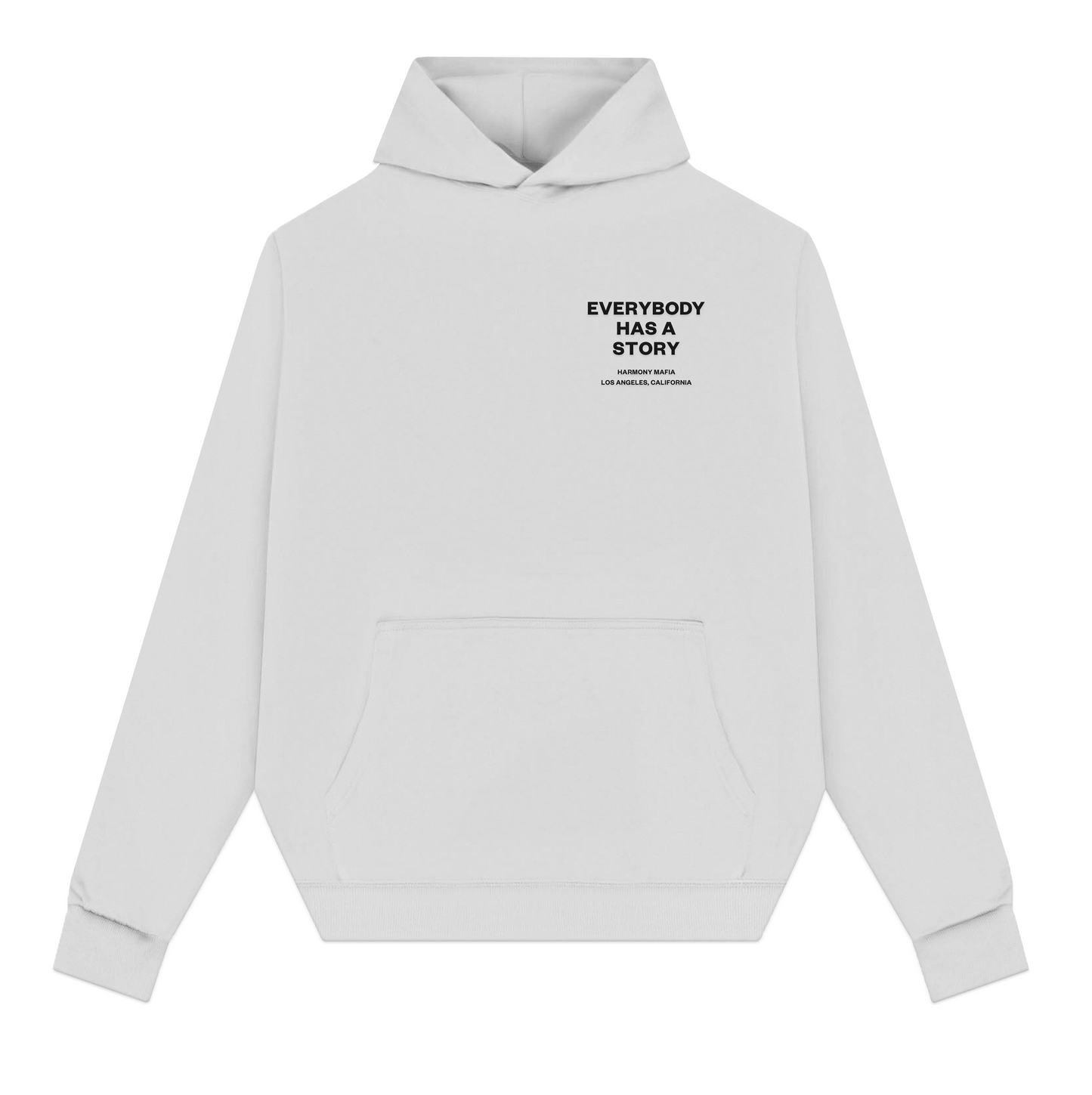 EVERYBODY HAS A STORY HOODIE CEMENT
