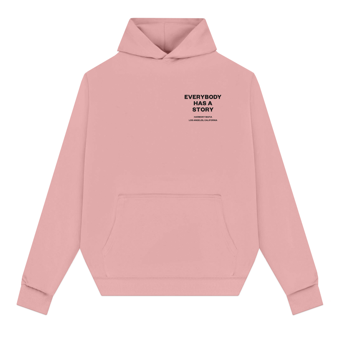 EVERYBODY HAS A STORY HOODIE SALMON
