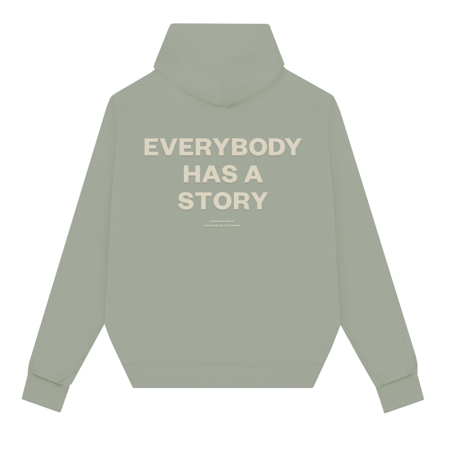 EVERYBODY HAS A STORY HOODIE MATCHA LATTE