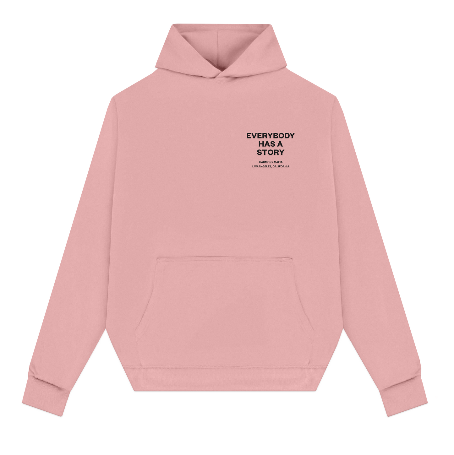 EVERYBODY HAS A STORY HOODIE SALMON