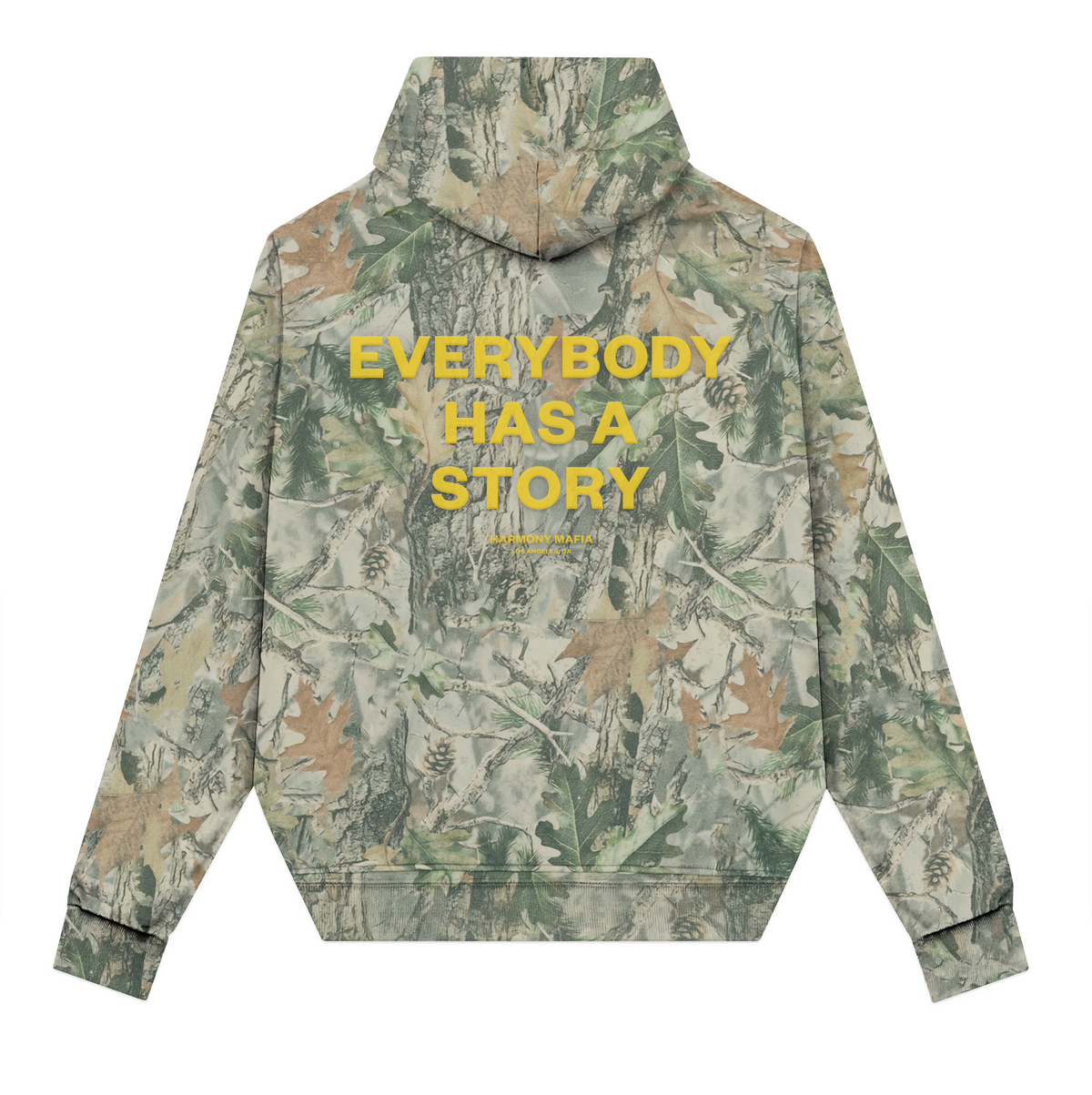 EVERYBODY HAS A STORY HOODIE CAMO